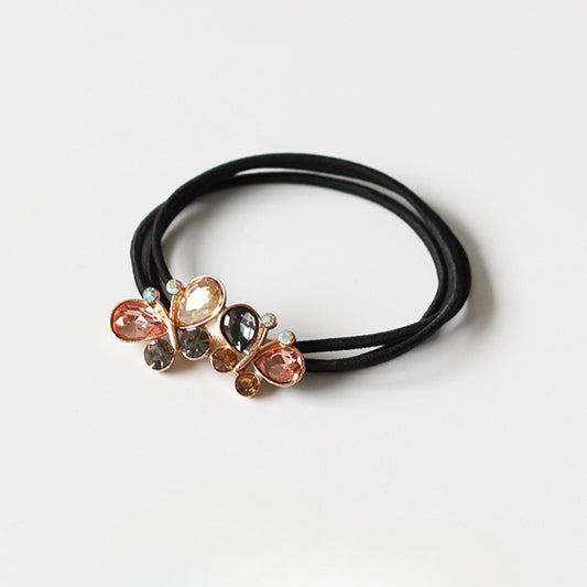 Bow Crystal Hair Tie New Elegant Hair Accessory Women Durable Ponytail Band