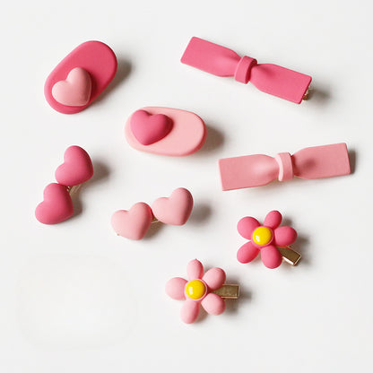 Pink Hair Clip Cute Side Accessory Playful Design For Women Girly Hairpin