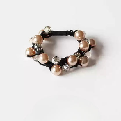 Bracelet Hair Ties - Elegant Beaded Elastic Bands, Cool Style Pearl Hair Ties, Fresh Ponytail Accessories