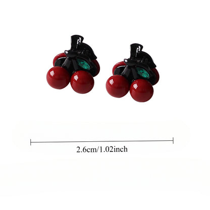 Cherry Small Claw Clip for Women, 2024 New High-end Hair Clip, Back-of-the-head Clip for Half-up Hairstyles with Thin Hair