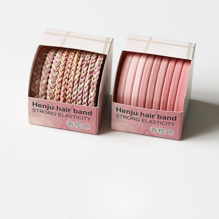 10-piece Boxed Dark-toned Hair Ties, 2024 New Stylish Hair Loops, Simple Small Elastics for Women's Hairstyles