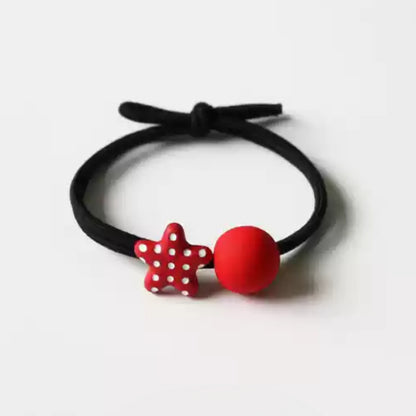Red Wave Hair Tie - Korean Cute Girl's Elastic Band, Trendy Elastic for Women's Hair Ties and Children's Hair Accessories