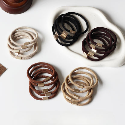 Set Of Five Hair Ties, Trendy And Durable For Women To Tie Hair