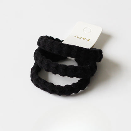 3-Piece Thick High Elasticity Jacquard Towel Loop - Seamless Durable Hair Ties, Elastic Bands, and Simple Hair Holders