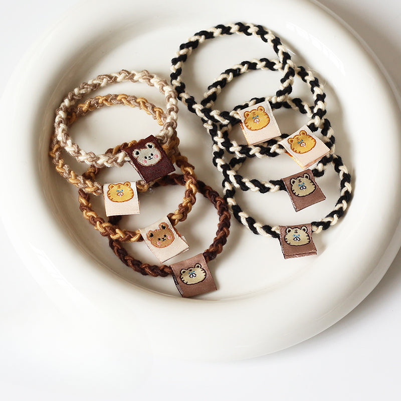 4-Pack Braided Hair Ties Women New Elegant Elastic Simple Ponytail Bands