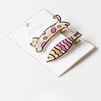 Kitten Bang Hair Clips - Cute Side Clips for Women, New Hairpins and Duckbill Clips