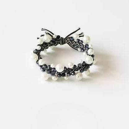 Bracelet Hair Ties - Elegant Beaded Elastic Bands, Cool Style Pearl Hair Ties, Fresh Ponytail Accessories