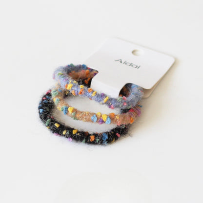 3-Pack Plush Hair Ties - Trendy Elegant Hair Accessory, Elastic Bands for Women's Hair Ties and Holders