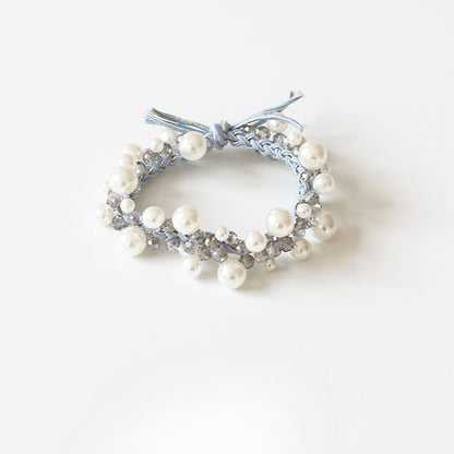 Bracelet Hair Ties - Elegant Beaded Elastic Bands, Cool Style Pearl Hair Ties, Fresh Ponytail Accessories