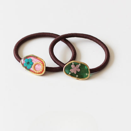 Amber Flower Hair Ties, High-Elasticity And Durable For Women To Tie Hair