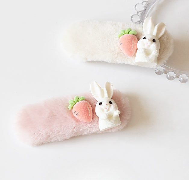 Furry Bunny Hair Clips, Cute And Trendy For Women To Style Hair