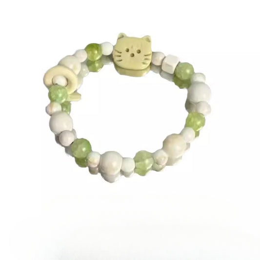Porcelain Bead Bracelet - A Cute and Sweet Accessory, Featuring a Retro and Instagrammable Style, Perfect for Couples.