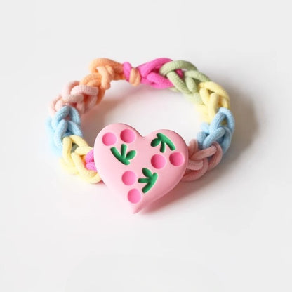 Handwoven Small Elastic Hair Tie - Trendy Elegant Hair Accessory, Cute Japanese and Korean Inspired Bear Hair Band