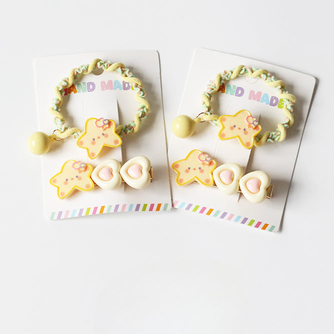 Yellow Star Hair Tie, Cute Trendy Elastic, High Elasticity Durable Hair Loop for Ponytails and Updos