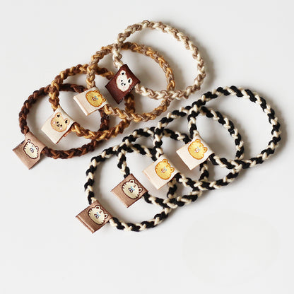 4-Pack Braided Hair Ties Women New Elegant Elastic Simple Ponytail Bands