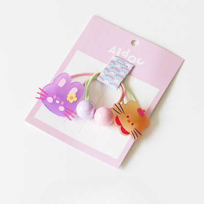 Cute Animal Hair Ties - 2024 New Cartoon Hair Bands, High Elasticity Durable Elastic Bands for Tying Hair