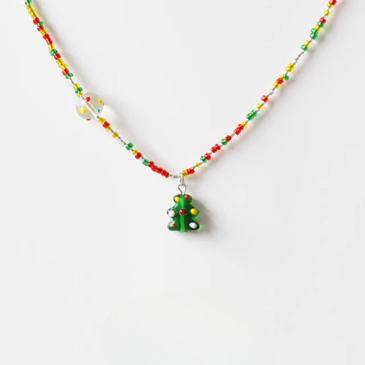 Colorful Beaded Necklace for Women - Adjustable DIY Statement Collarbone Chain