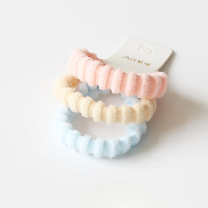 3-Piece Thick High Elasticity Jacquard Towel Loop - Seamless Durable Hair Ties, Elastic Bands, and Simple Hair Holders