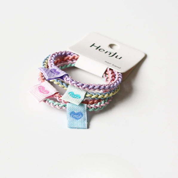 Set Of Four Hair Ties, Cream-Colored And Cute For Women To Tie Hair