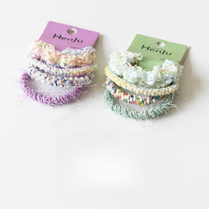 Knitted Hemp Hair Tie for Women, 2024 New High-end Hair Elastic, Durable High-stretch Hair Loop for Tying Hair