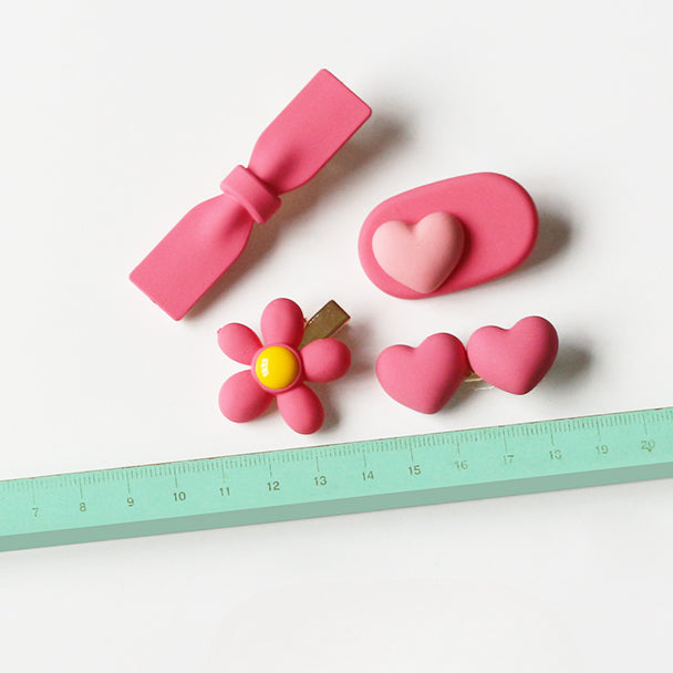 Pink Hair Clip Cute Side Accessory Playful Design For Women Girly Hairpin