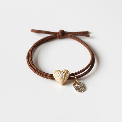 Heart Elastic Hair Tie - Trendy Elegant Hair Holder for Women, Japanese and Korean Inspired Premium Exquisite Hair Accessory