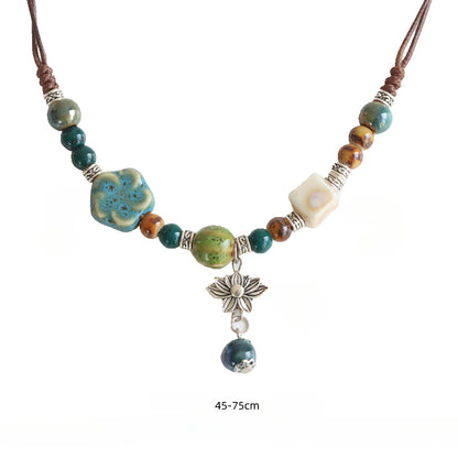 Ceramic Pendant Necklace - Artistic Bohemian Jewelry