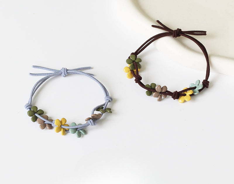 Kawano Field Small Flower Hair Rope Women's 2024 New Head Rope Tie Ponytail Hair Ring, Rubber Band Tie Hair Ring