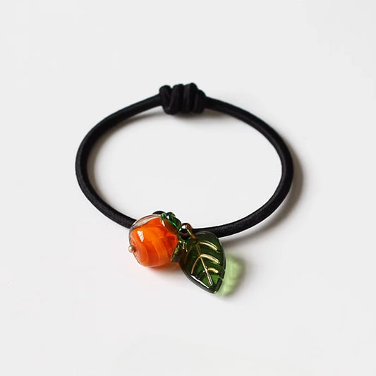 Persimmon Wish Bracelet Hair Tie - Cute Trendy Lucky Hair Accessory, New Simple and Elegant Small Elastic Hair Band