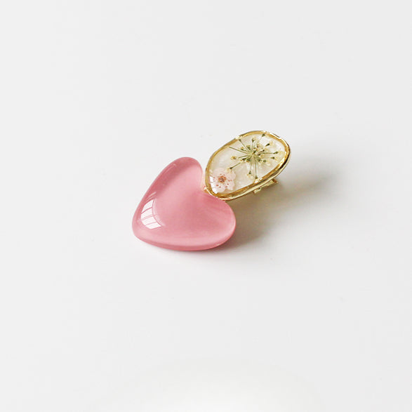 Jelly Color Heart Hair Clips for Women - 2024 New Premium Bang Clips, Forehair Clips and Duckbill Clips