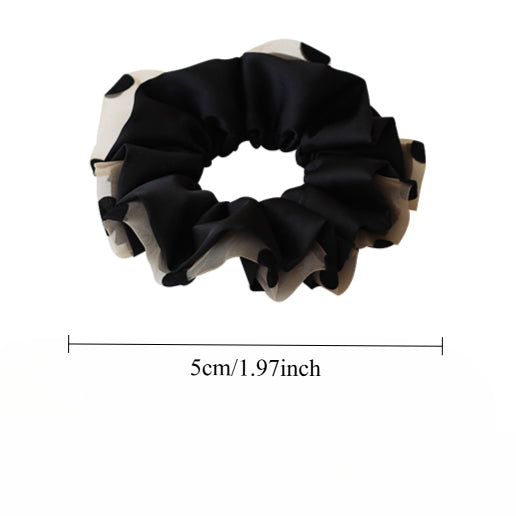 Textured Black Crinkle Hair Tie, High-Elasticity And Durable Hair Accessory.