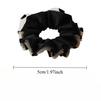 Textured Black Crinkle Hair Tie, High-Elasticity And Durable Hair Accessory.
