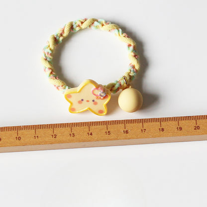 Yellow Star Hair Tie, Cute Trendy Elastic, High Elasticity Durable Hair Loop for Ponytails and Updos