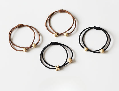 Simple Double-Layer Hair Ties, High-Elasticity And Durable For Women To Tie Hair