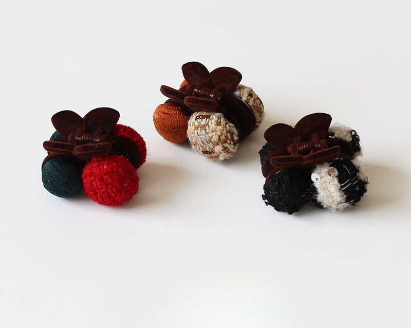 Cherry Pom-Pom Hair Clips, Cute And Stylish For Women To Style Hair In Winter