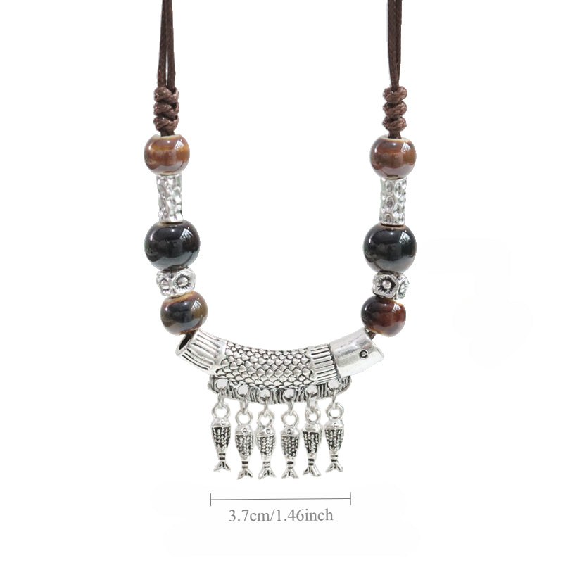 Ceramic Pendant Necklace - Neo-Traditional Jewelry
