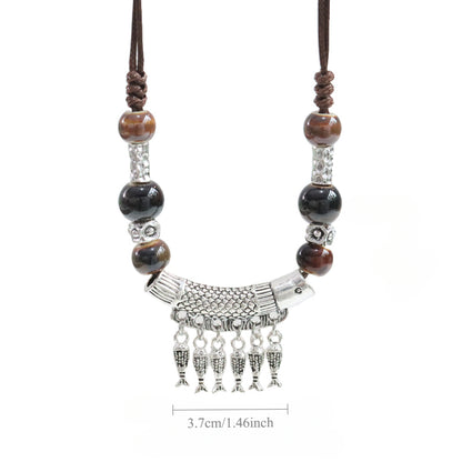 Ceramic Pendant Necklace - Neo-Traditional Jewelry
