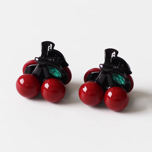 Cherry Small Claw Clip for Women, 2024 New High-end Hair Clip, Back-of-the-head Clip for Half-up Hairstyles with Thin Hair