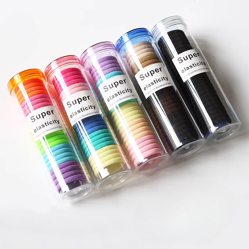 Jarred Seamless Hair Ties for Women - Trendy Ins Elastic Bands, High Elasticity Basic Hair Ties