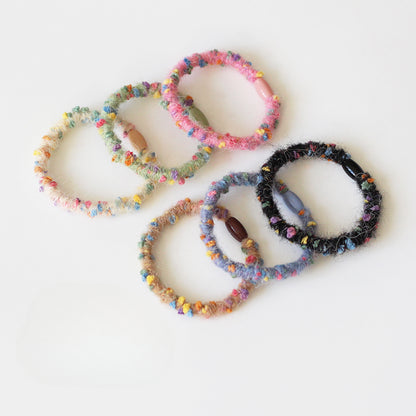 3-Pack Plush Hair Ties - Trendy Elegant Hair Accessory, Elastic Bands for Women's Hair Ties and Holders