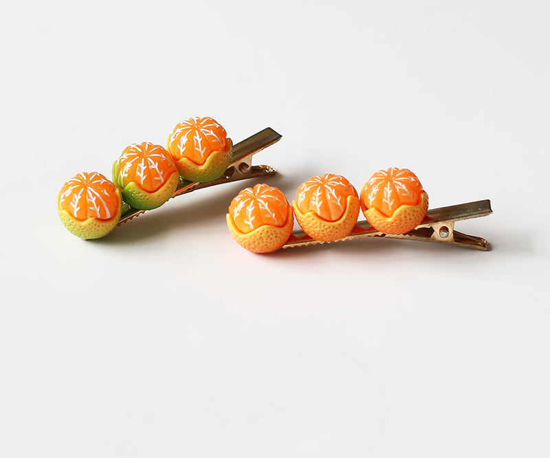 Lucky Orange Hair Clip Women Trendy New Cute Side Hair Accessory Elegant Style