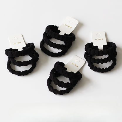 3-Piece Thick High Elasticity Jacquard Towel Loop - Seamless Durable Hair Ties, Elastic Bands, and Simple Hair Holders