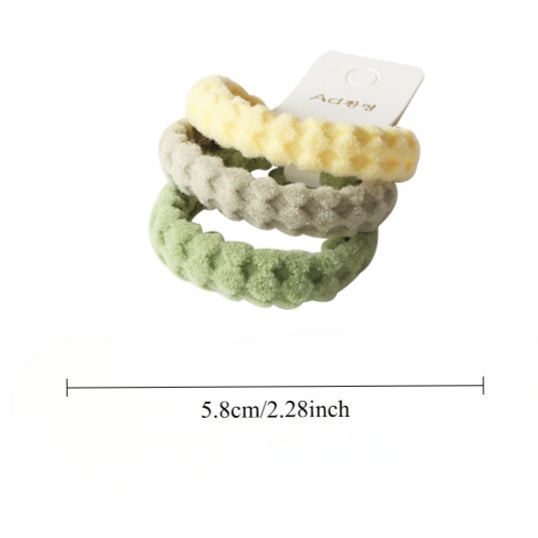 3-Piece Thick High Elasticity Jacquard Towel Loop - Seamless Durable Hair Ties, Elastic Bands, and Simple Hair Holders