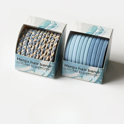 10-piece Boxed Dark-toned Hair Ties, 2024 New Stylish Hair Loops, Simple Small Elastics for Women's Hairstyles