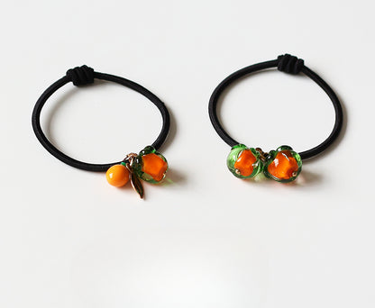 Persimmon Wish Bracelet Hair Tie - Cute Trendy Lucky Hair Accessory, New Simple and Elegant Small Elastic Hair Band