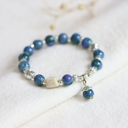 Ceramic Beaded Bracelet - Minimalist Bohemian Jewelry