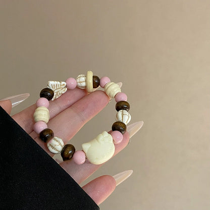 Porcelain Bead Bracelet - A Cute and Sweet Accessory, Featuring a Retro and Instagrammable Style, Perfect for Couples.