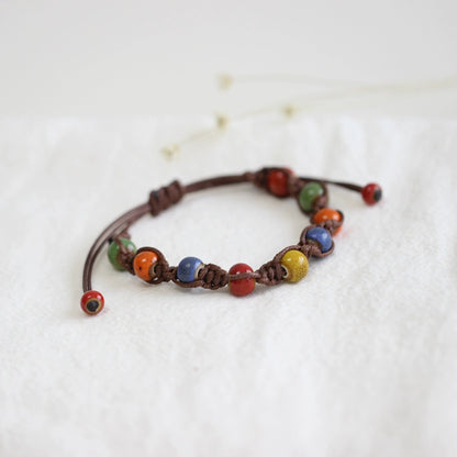 Handwoven Jingdezhen Couple Bracelets - Vintage Porcelain Jewelry