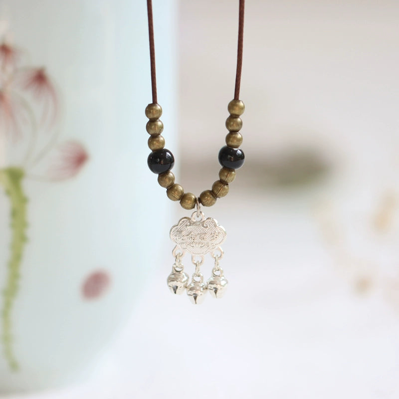 Adjustable Ceramic Pendant Necklace - Collarbone Jewelry