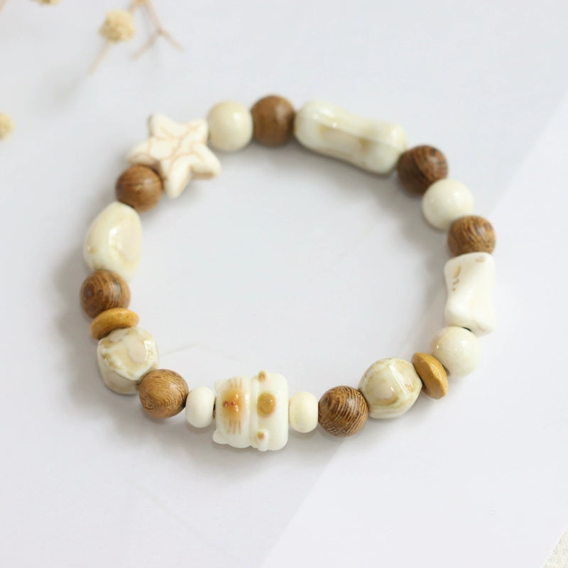 Ethnic Maneki-Neko Bracelet - Ceramic Fortune Jewelry
